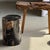 Side Table in Black Petrified Wood with Beige Star Pattern For Sale - Image 14 of 18