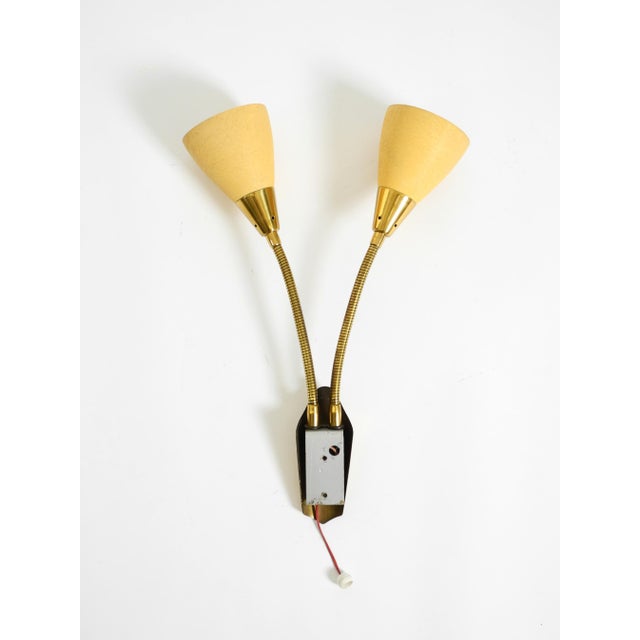 Mid-Century Modern Brass Wall Lamp with Gooseneck and Double Shade by Cosack Leuchten, 1950s For Sale - Image 18 of 18