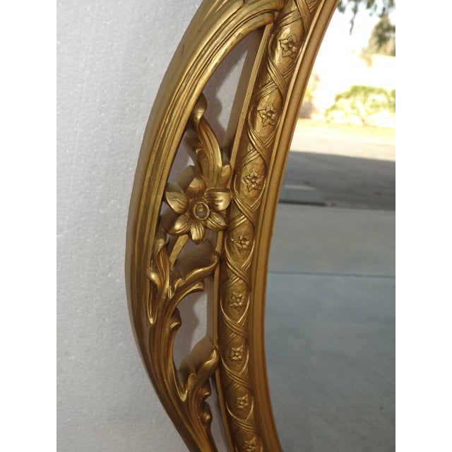 Vintage Syroco French Provincial Ornate Gold Oval Mirror ~ Hollywood Regency For Sale In Los Angeles - Image 6 of 12