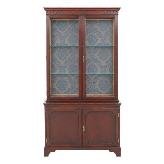 19th Century English Mahogany China Cabinet in Neoclassical Style For Sale