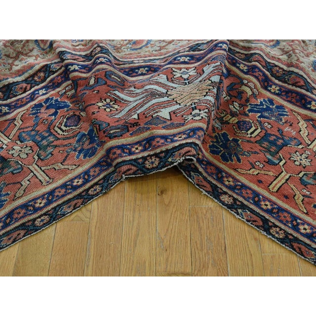 1890s Antique Persian Mahal Fish Design & Camel Field Rug For Sale - Image 11 of 13