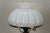 Vintage Pee Gee Milk Glass Shade Brass Wood Sinumbra Faux Oil Table Lamp 26" For Sale - Image 12 of 15