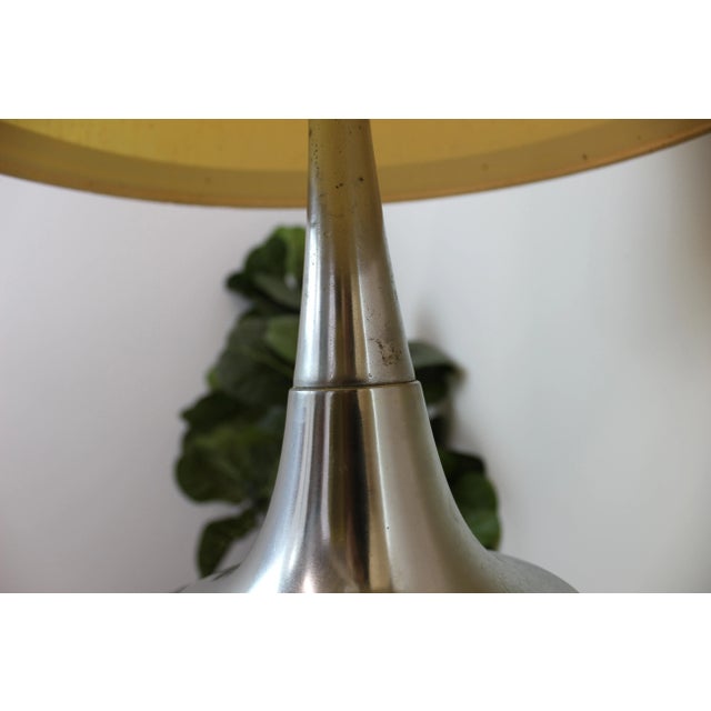 Pair of 1970's Lamps Yellow Glass and Chrome For Sale - Image 10 of 11