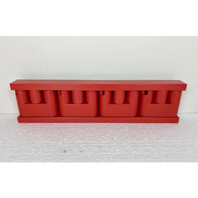 Red Plastic Minivip Wall Coat Rack by Benanti & Brunori for Velca, Italy, 1970 For Sale - Image 4 of 10