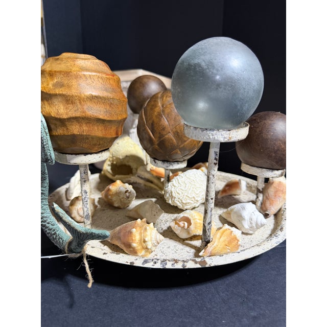 Celestial Meets the Sea Shell Centerpiece-Coastal Art Sculpture For Sale - Image 4 of 5