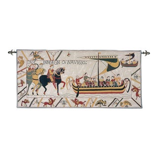Bayeux - Embarkation Loom Woven Tapestry - 72 X 160 Cm (2'4" X 5'3") - Requires Rod Size 4 For Sale