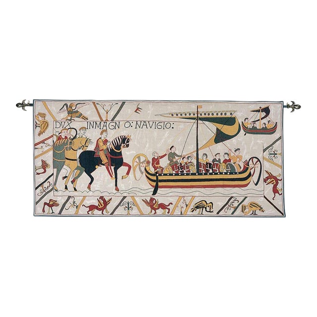 Bayeux - Embarkation Loom Woven Tapestry - 72 X 160 Cm (2'4" X 5'3") - Requires Rod Size 4 For Sale