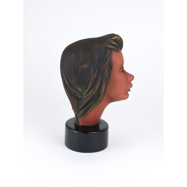 Large Mid-Century Female Bust Head of Young Woman in Terracotta, Austria, 1950s For Sale - Image 13 of 18