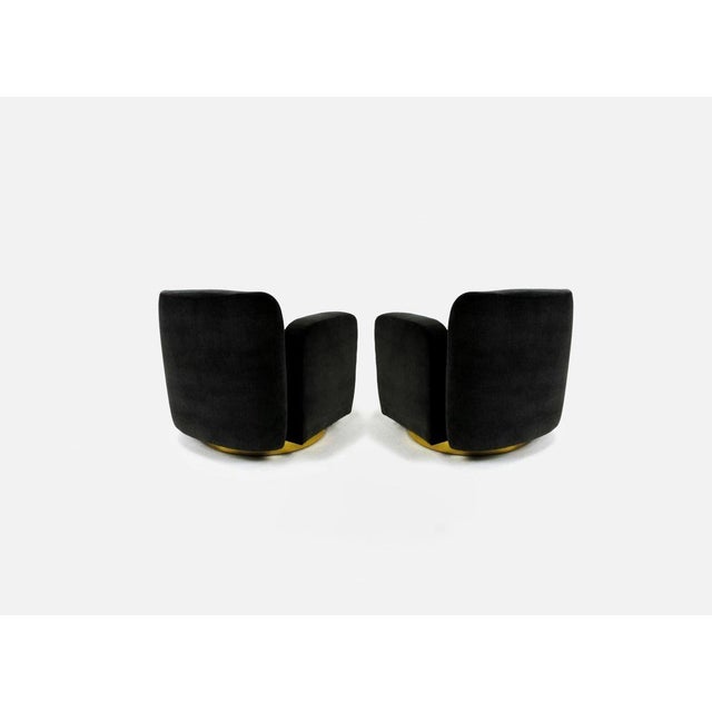 Milo Baughman Petite Swiveling Chairs c. 1960s - A Pair For Sale In Dallas - Image 6 of 6