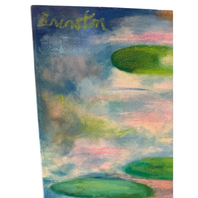 Impressionist Acrylic on Canvas Original Water Lily Artwork by Matthew Brinston For Sale In Dallas - Image 6 of 7