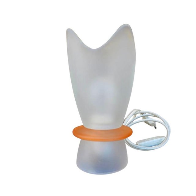 Vintage Table Lamps in Frosted Glass by Villeroy and Boch, 1990s, Set of 2 For Sale - Image 4 of 7