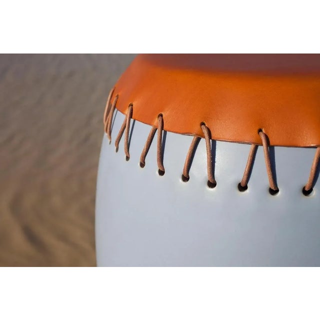 Bombo Leather Side Tables by Nestor Perkal, Set of 3 For Sale - Image 10 of 12