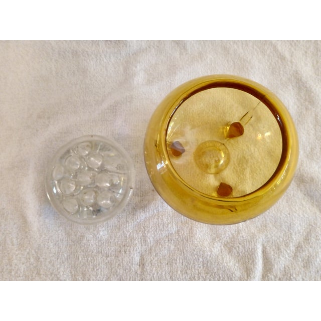 Vintage 1950's Viking Amber Flowerlite Frog 4 1/4" With Crystal Frog For Sale In Saint Louis - Image 6 of 6