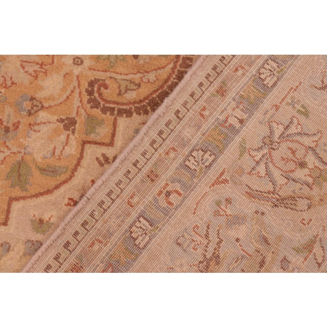 Textile Boho Chic Medalllion 1990's Pak-Persian Taupe/Gold Wool Rug - 5'9'' X 9'3'' For Sale - Image 7 of 9
