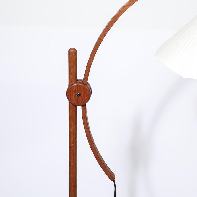 Mid-Century Sculptural Teak Adjustable Floor Lamp W/ Custom Archival Paper Shade For Sale - Image 11 of 16