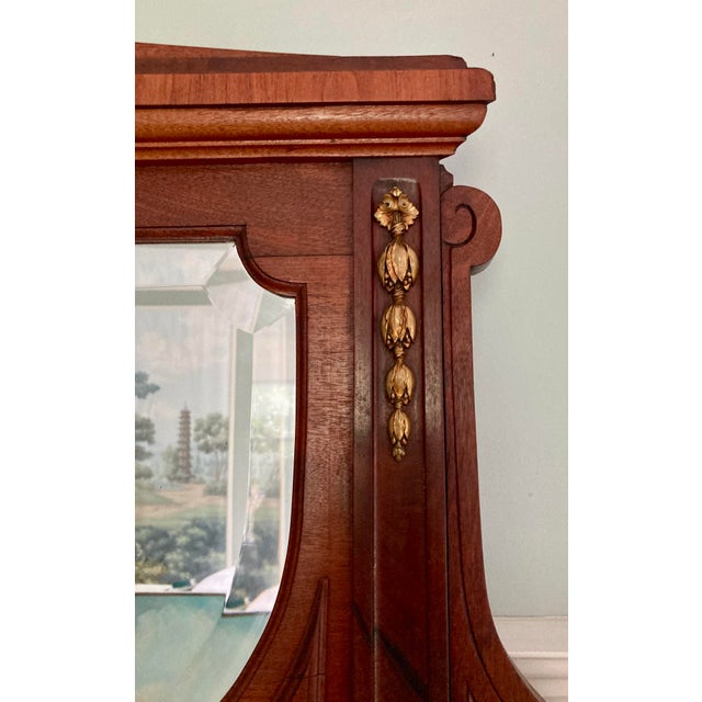 Antique Neoclassical Mahogany Wall Mirror, Embellished With Gold Detailing For Sale - Image 4 of 11