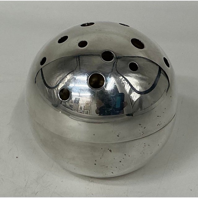 Metal 1950s Vintage Silver Plate “Mars” Flower Vase by Gil Ponti for Cristofle Gallia For Sale - Image 7 of 12