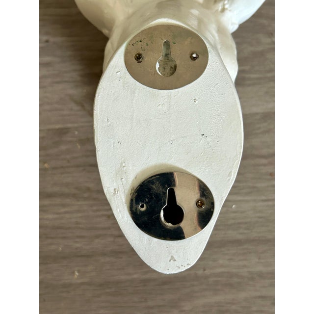 Farmhouse Vintage Faux Taxidermy White Goat Head Wall Mount For Sale - Image 3 of 11