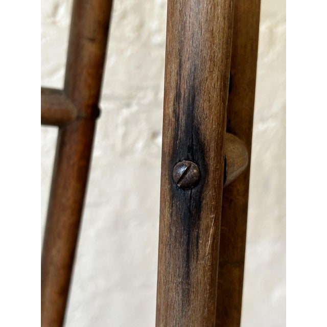 Wood Vintage Tripod Floor Lamp with Pleated Shade, England, 1920s For Sale - Image 7 of 9