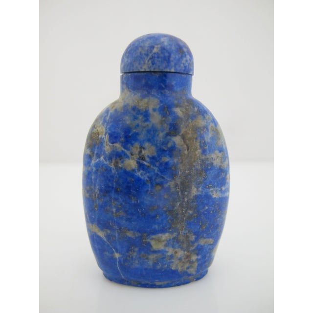 Antique Chinese Blue Lapis Lazuli Carved Rabbit Snuff Bottle For Sale - Image 4 of 10