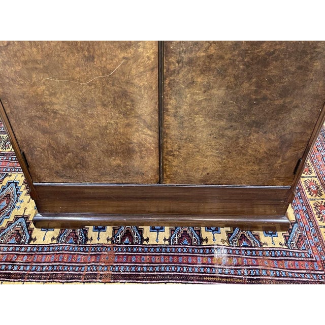 Small Art Deco English Student Wardrobe in Walnut, 1950s For Sale - Image 10 of 18