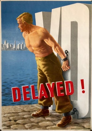 Franz Oswald Schiffers, Original Vintage Color World War II Propaganda Poster Delayed! Offset Lithograph, 1946
