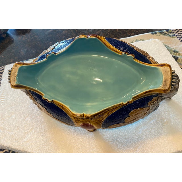 19th Century Majolica Eagle Jardiniere Sarreguemines For Sale In Austin - Image 6 of 6