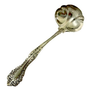 1900s Alvin Sterling Silver Florentine Pattern Small Sauce or Gravy Ladle For Sale