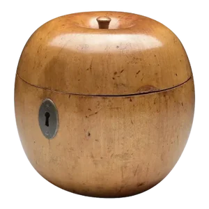 Antique 18th Century English George III Fruitwood Apple Form Treen Tea Caddy