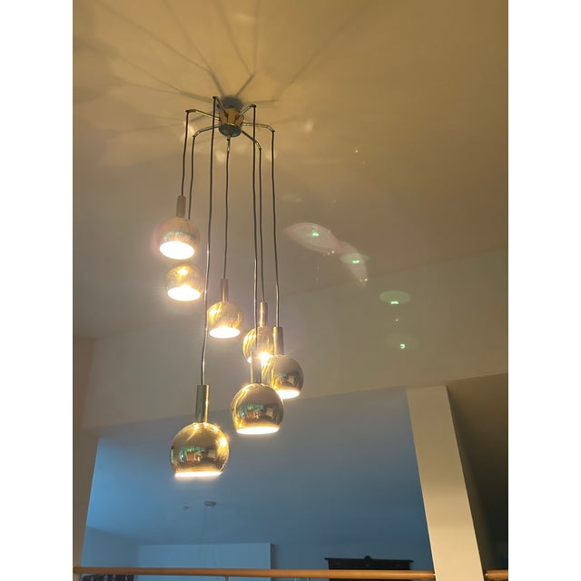 Metal Cascade Pendant Light in Brass from Staff Leuchten, 1970s For Sale - Image 7 of 18