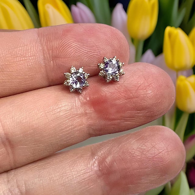 Natural Sapphire Diamond Halo Stud Earrings 14k WG 1.02 TCW Certified $3,950 121427 This is a Unique Custom Made Glamorous...