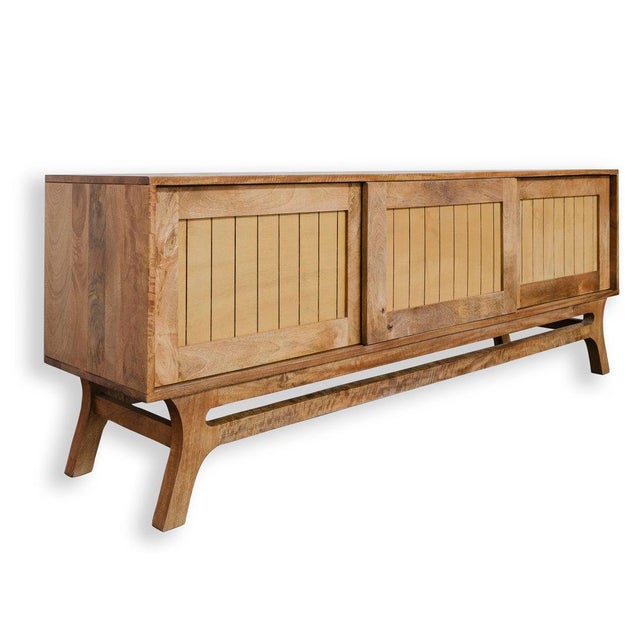 Mid-Century Modern Mid-Century Modern Media Credenza Solid Hardwood For Sale - Image 3 of 5