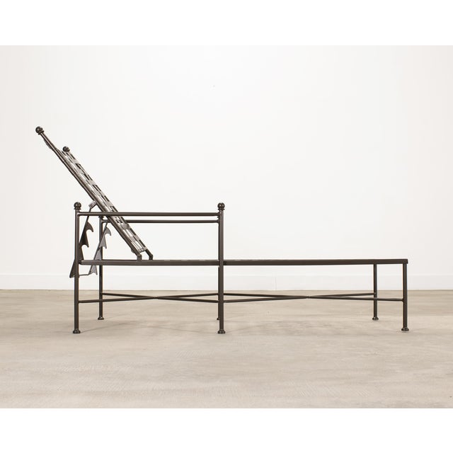 Set of Three Mario Papperzini Style Wrought Iron Chaise Longues For Sale In Sacramento - Image 6 of 18