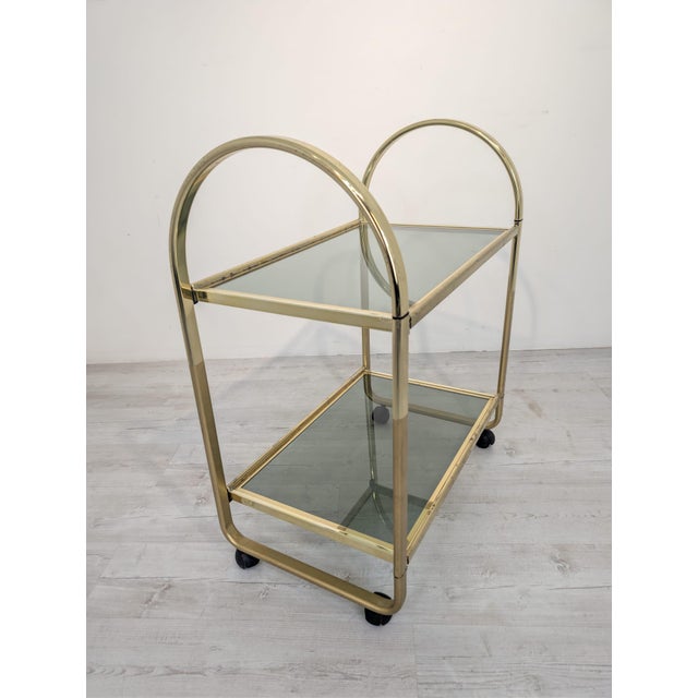 Hollywood Regency Italian Mobile Brass Bar, 1970s For Sale - Image 6 of 16