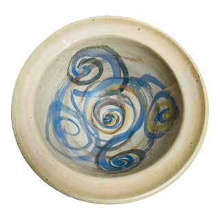 Susan Anderson 1993 Studio Pottery Hand Painted Huge Bowl For Sale