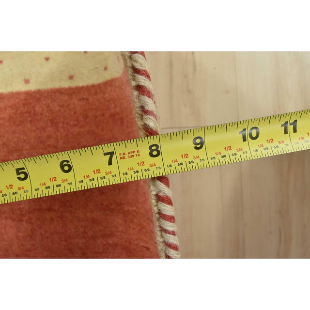 Gabbeh Runner 3’4” X 9’8” Red Wool Contemporary Hand-Knotted Oriental Rug For Sale - Image 11 of 13