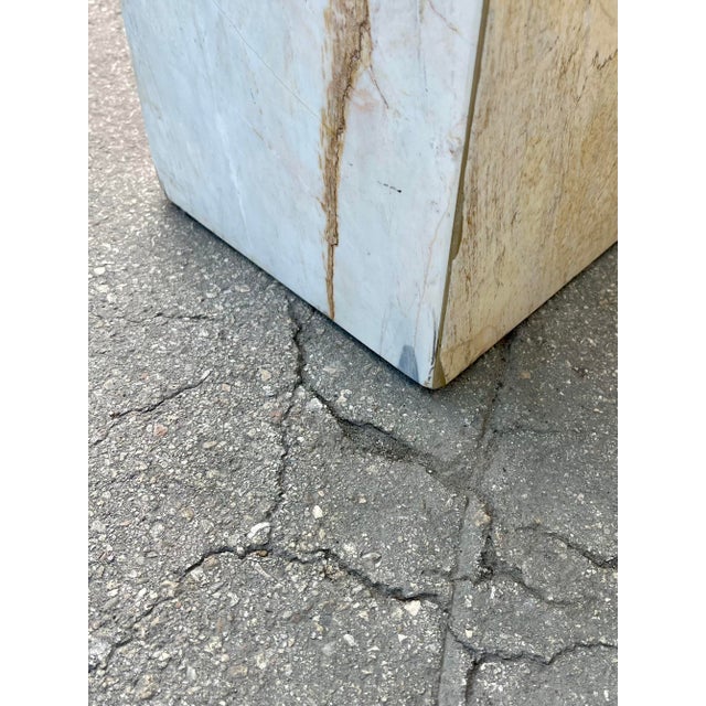 Postmodern Marble and Brass Console Table in the Artedi Style. Circa 1980s For Sale - Image 11 of 12