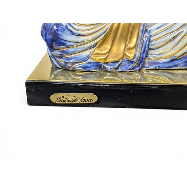 1970s Vintage Scultura Viva Porcelain Buddha Lamps by Edoardo Tasca, 1970s, Set of 2 For Sale - Image 5 of 18