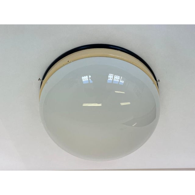 Glass Bauhaus Bakelite Glass Ceiling Light, 1940s For Sale - Image 7 of 9