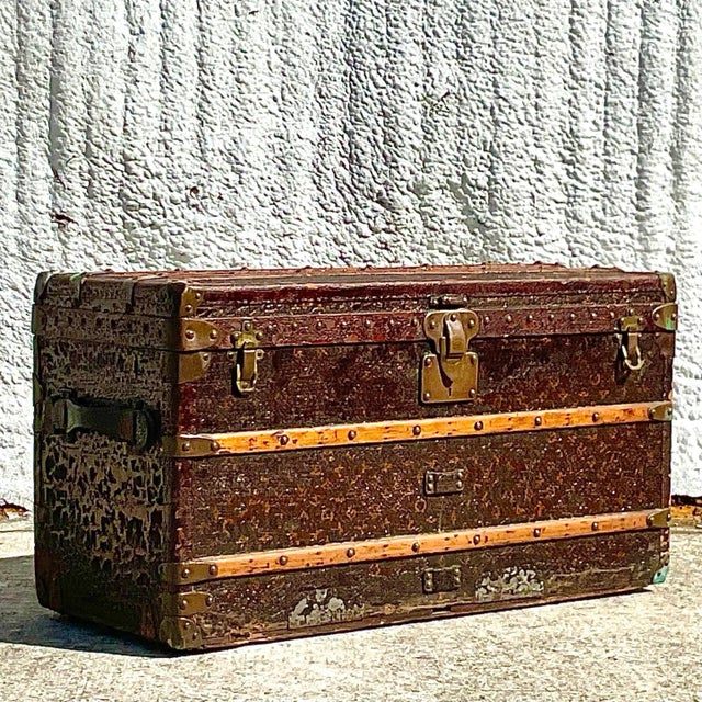 Vintage Louis Vuitton Steamer Trunk For Sale - Image 11 of 13