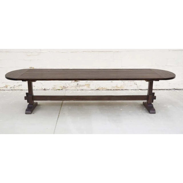 Ken Petersen Racetrack Trestle Table Made from Reclaimed Pine by Petersen Antiques For Sale - Image 4 of 11