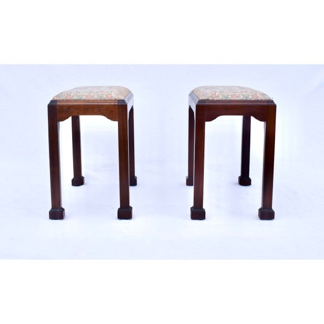 English Madison Square English Mahogany Chippendale Style Footstool Benches For Sale - Image 3 of 7