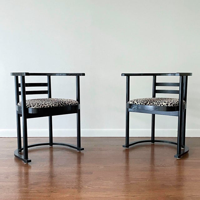 Bauhaus Pair of 1950s Bauhaus Armchairs Attributed to Josef Hoffmann for Thonet For Sale - Image 3 of 9