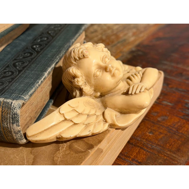 Plastic Vintage Italian Cherub Angel Wall Plaques Set – A. Giannelli & Benacchi Putti – Shabby Chic Decor For Sale - Image 7 of 8