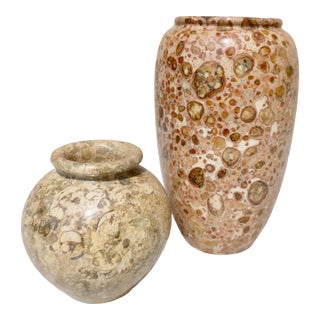Stone Vases - A Pair of 2 For Sale