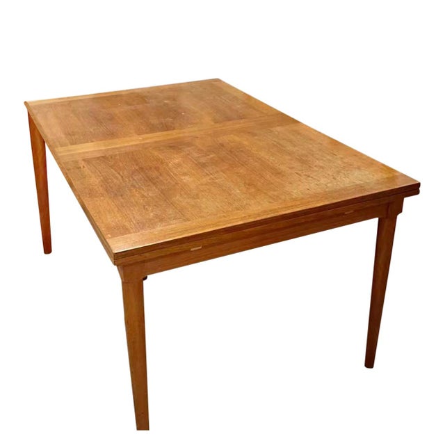 Late 20th Century Teak Danish Pullout Leaves Dining Table For Sale - Image 4 of 7