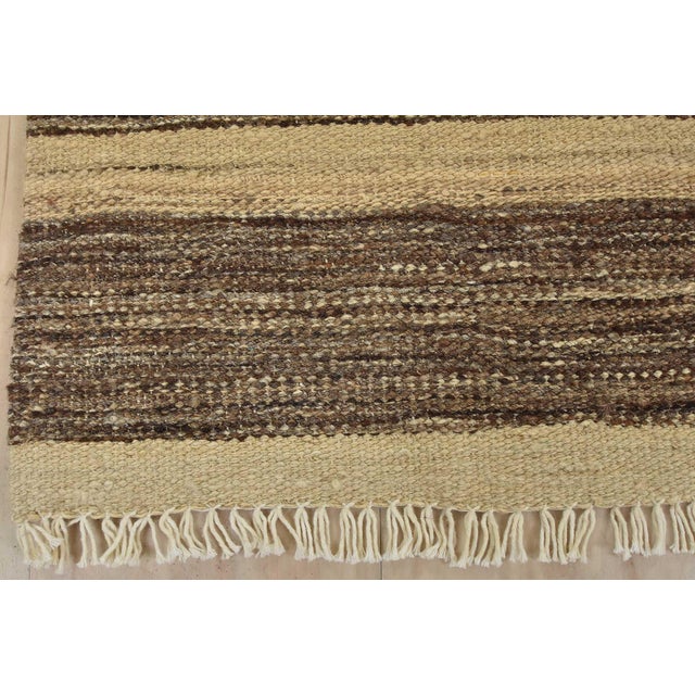 Kilim Runner 2’7” X 9’6” Brown Wool Striped Handwoven Oriental Rug For Sale - Image 10 of 13