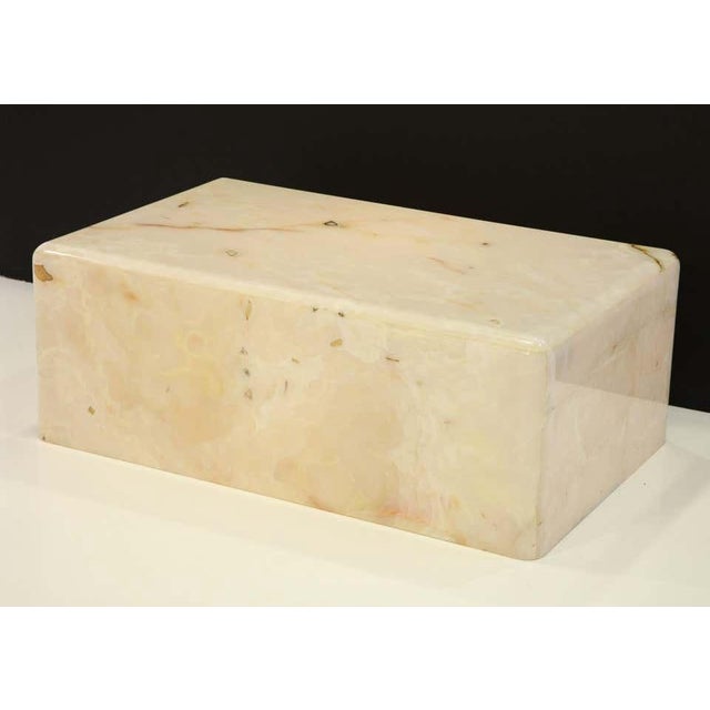 Modern Rare Custom Steve Chase Onyx Coffee Table Vintage Modern 1980's Genuine Onyx 48" X 30" X 18" For Sale - Image 3 of 12