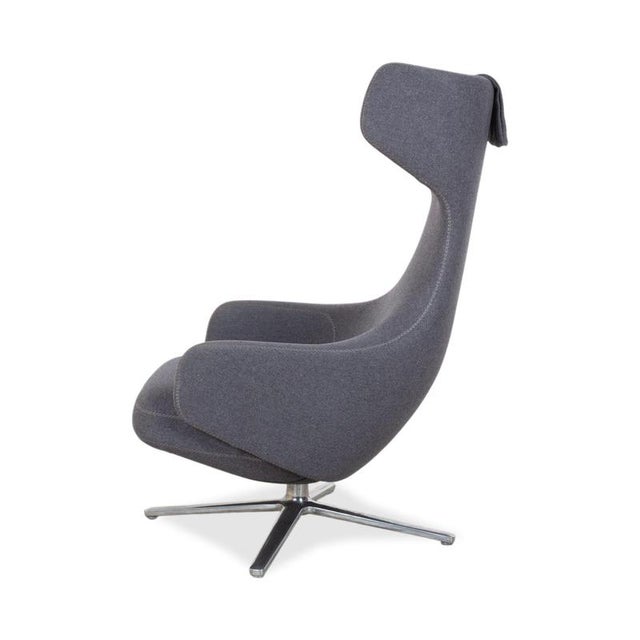 Set of Grand Repos Lounge Chair and Ottoman in Grey Fabric by Antonio Citterio for Vitra For Sale - Image 17 of 18