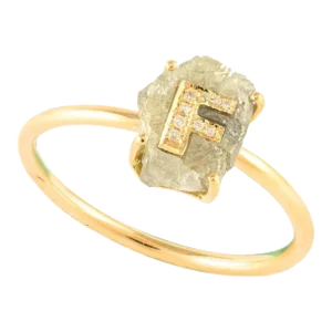 Modern Natural 1.02ct Diamond Ring Alphabet "F" Personalized (All Letters Available)